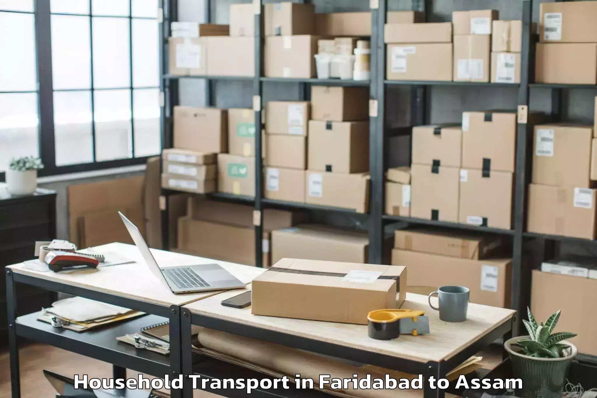 Easy Faridabad to Kalaigaon Household Transport Booking